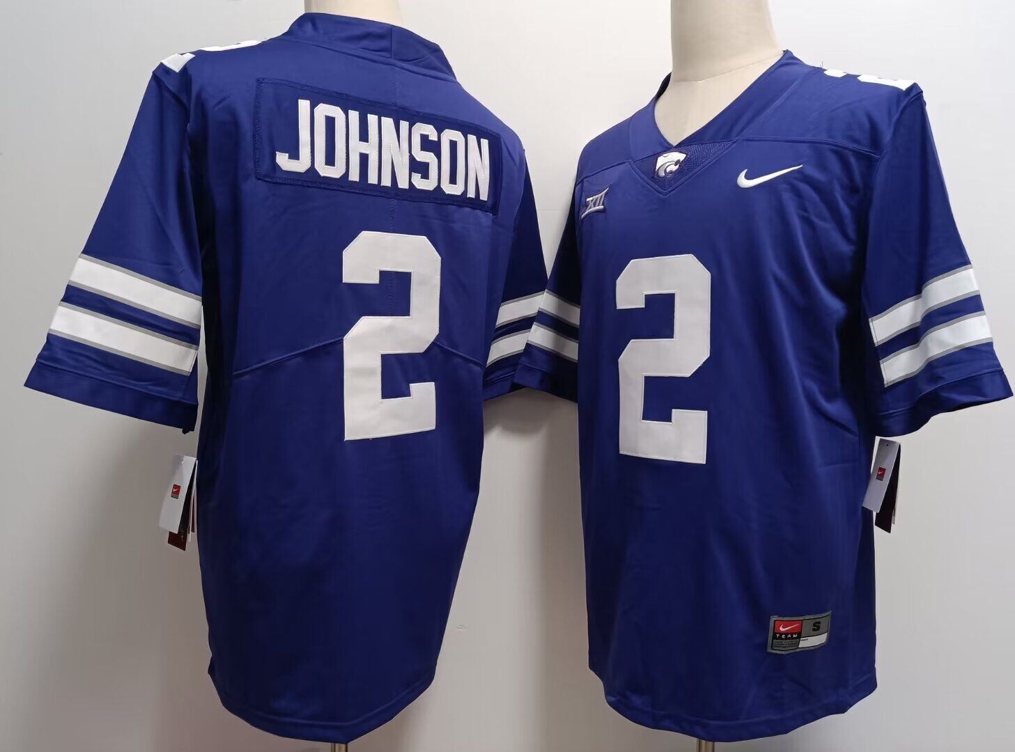 2024 NCAA Men Kansas State Wildcats #2 Johnson blue  Nike jersey